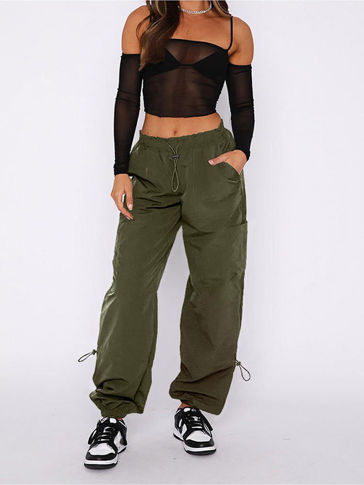 Drawstring Cargo Pants Armygreen / S