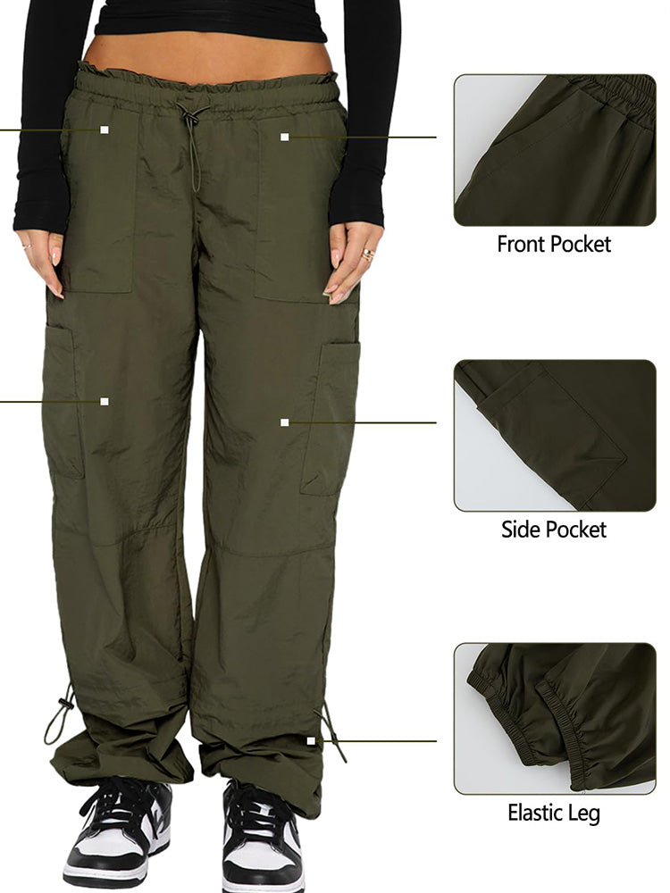 Drawstring Cargo Pants Armygreen / L