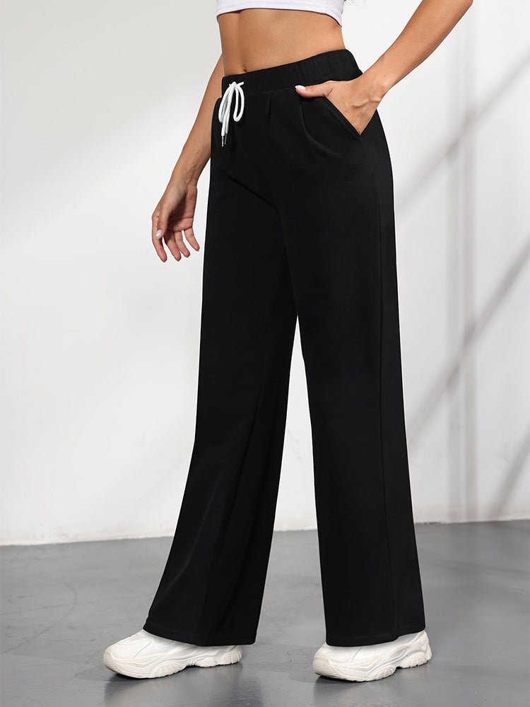 Elastic Waist Drawstring Sweatpants Black / XL
