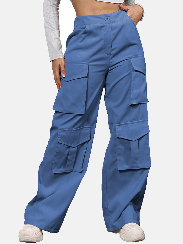 Elastic Waist Cargo Pants Black / XL