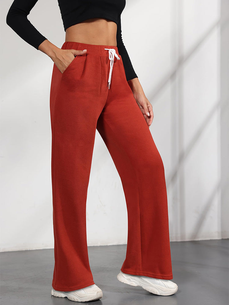 Elastic Waist Drawstring Sweatpants Light Gray / L