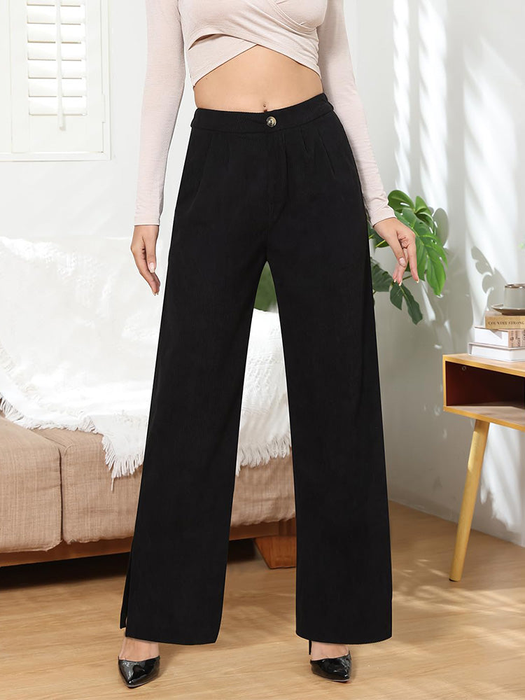Side Pocket Wide Leg Pants Khaki / S