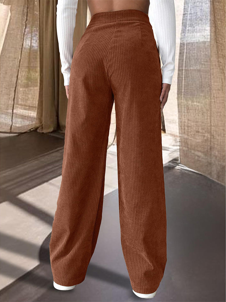 Side Pocket Wide Leg Pants Coffee / M