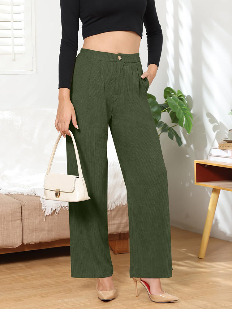 Side Pocket Wide Leg Pants Pink / S