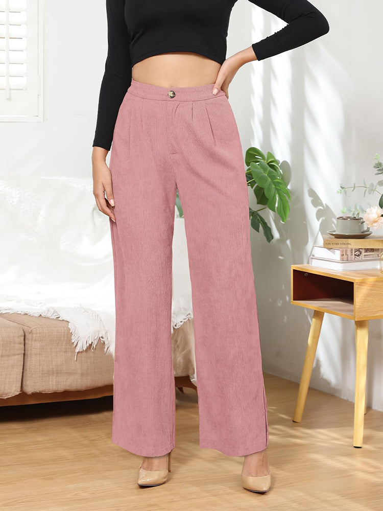 Side Pocket Wide Leg Pants Black / 2XL