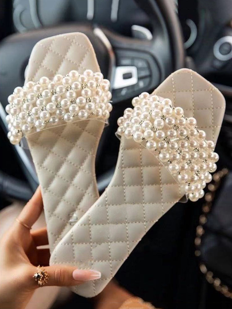 Pearl Decor Sandals Pink / 10.5/11