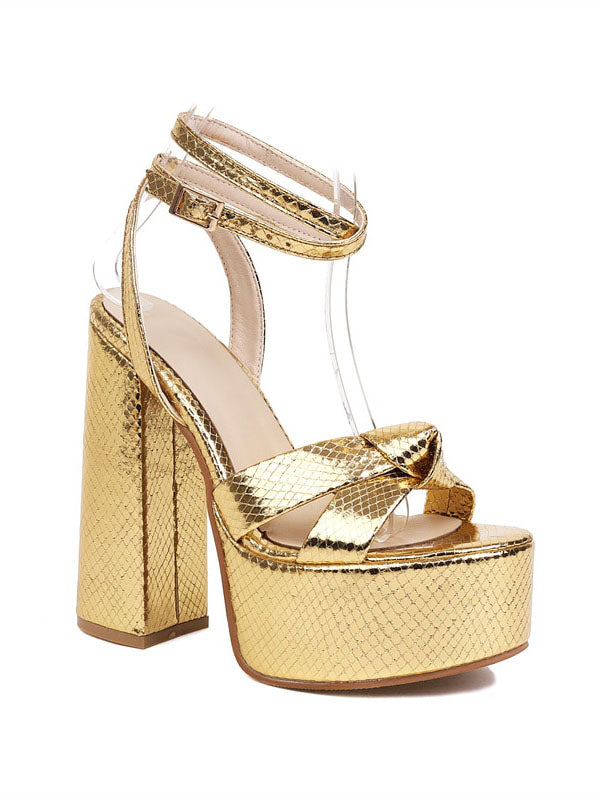 Metallic Platform High Heels Gold / 10