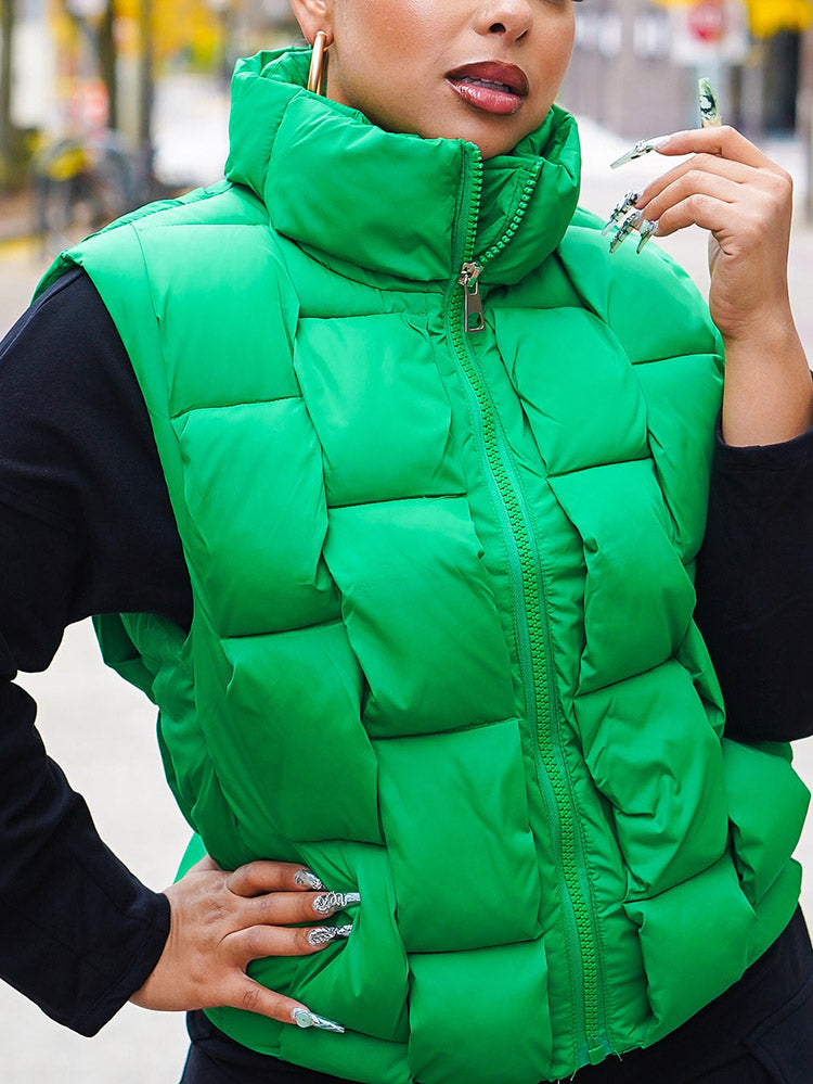 Braid Puffer Vest Green / XL
