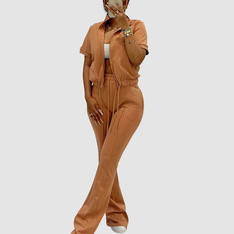 Zip Sweatshirt & Bootcut Pant Set Yellow / M