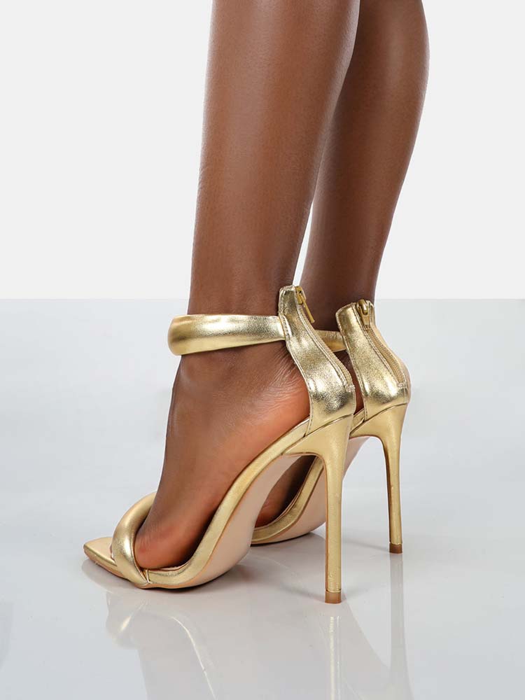 Gold Ankle Strap Sandals Gold / 9/9.5