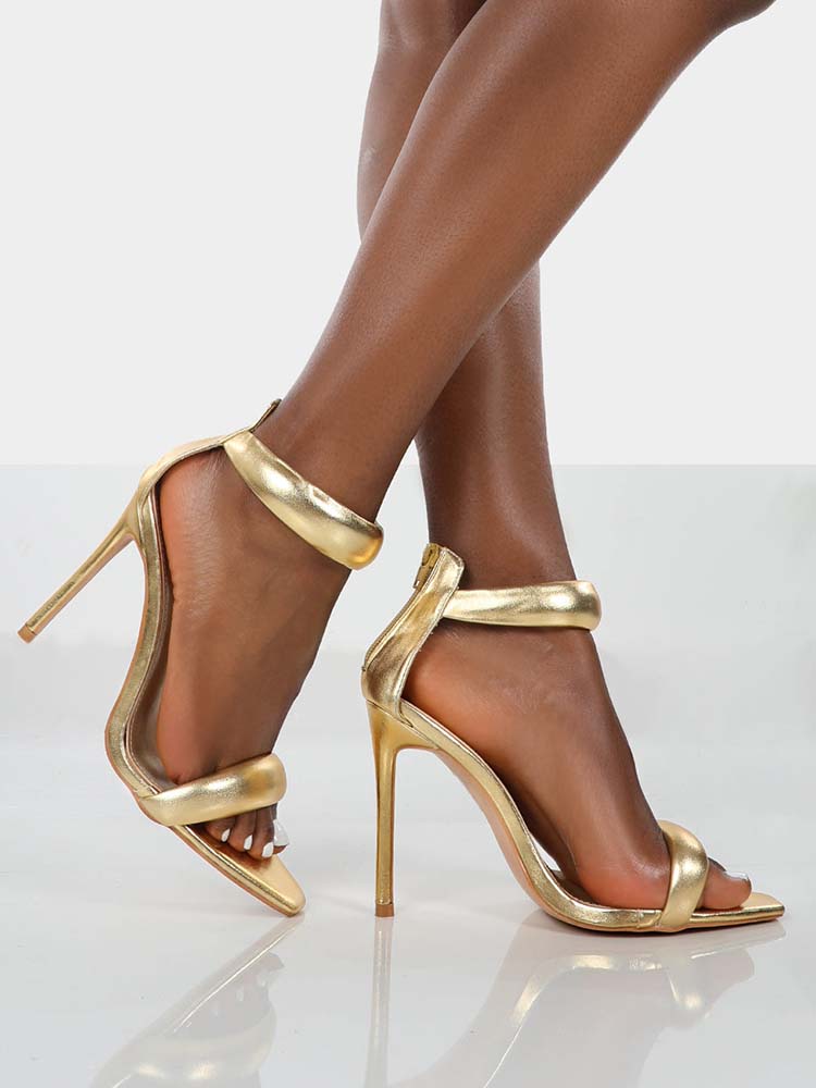 Gold Ankle Strap Sandals Gold / 8.5