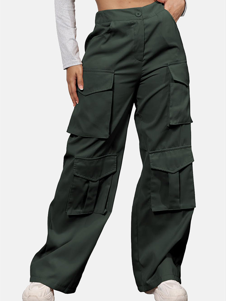 Elastic Waist Cargo Pants Blue / 2XL