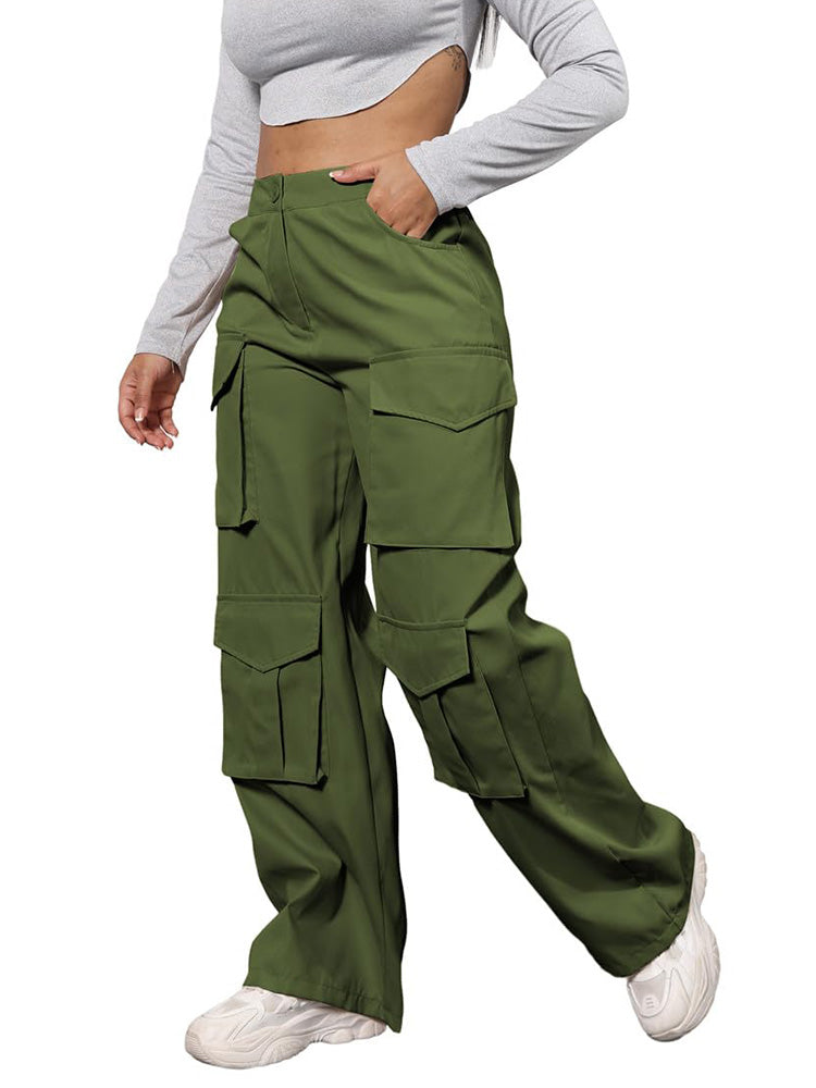 Elastic Waist Cargo Pants Arm Green / M