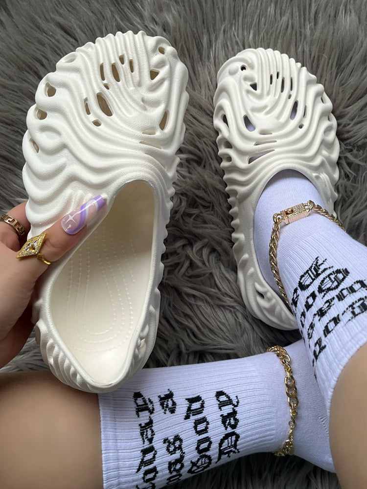 Hollow-Out EVA Sandals White / M