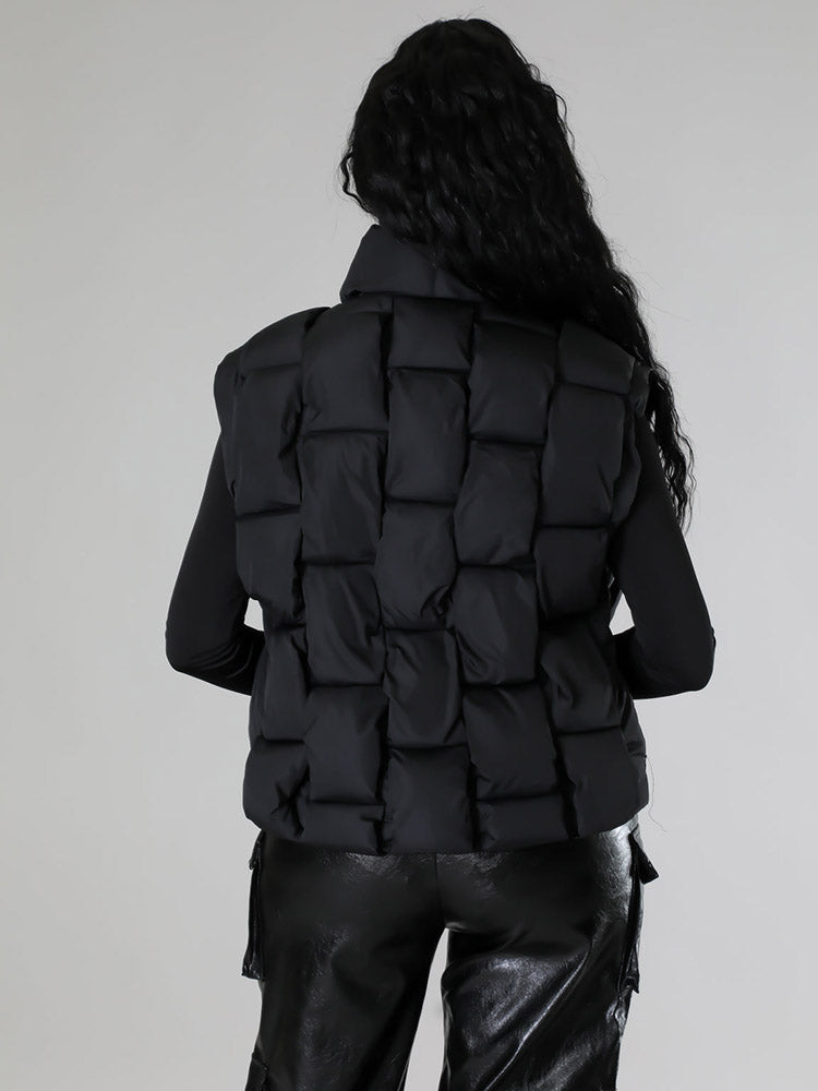 Braid Puffer Vest Taupe / 2XL