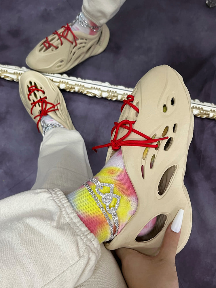 Soft-soled Lace-up Cave Flats Apricot / 8.5