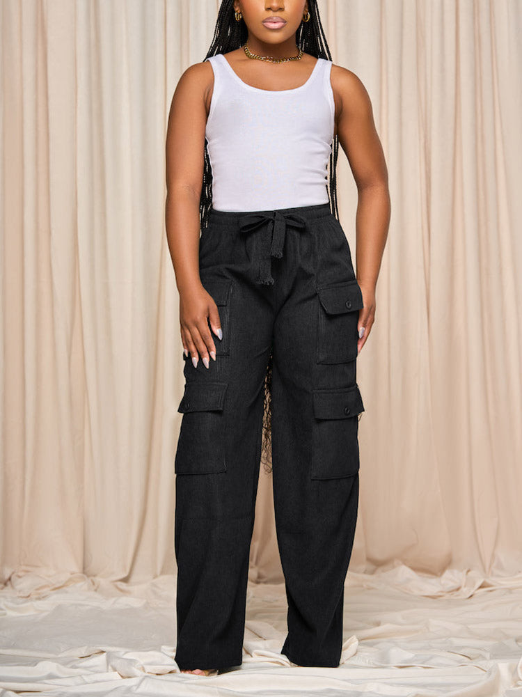 Corduroy Cargo Pants Green / L