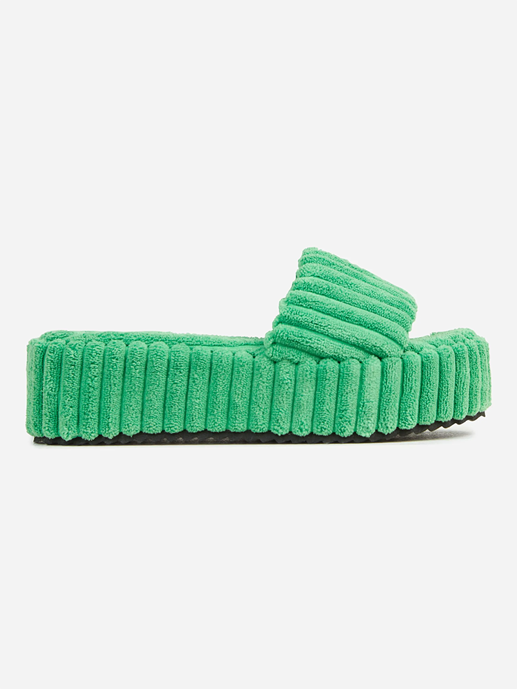 Toweling Platform Slide Black / 5/5.5