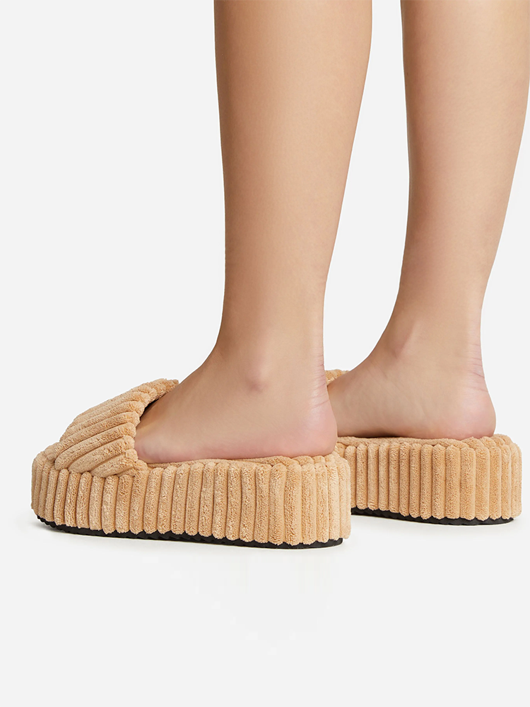 Toweling Platform Slide White / 6