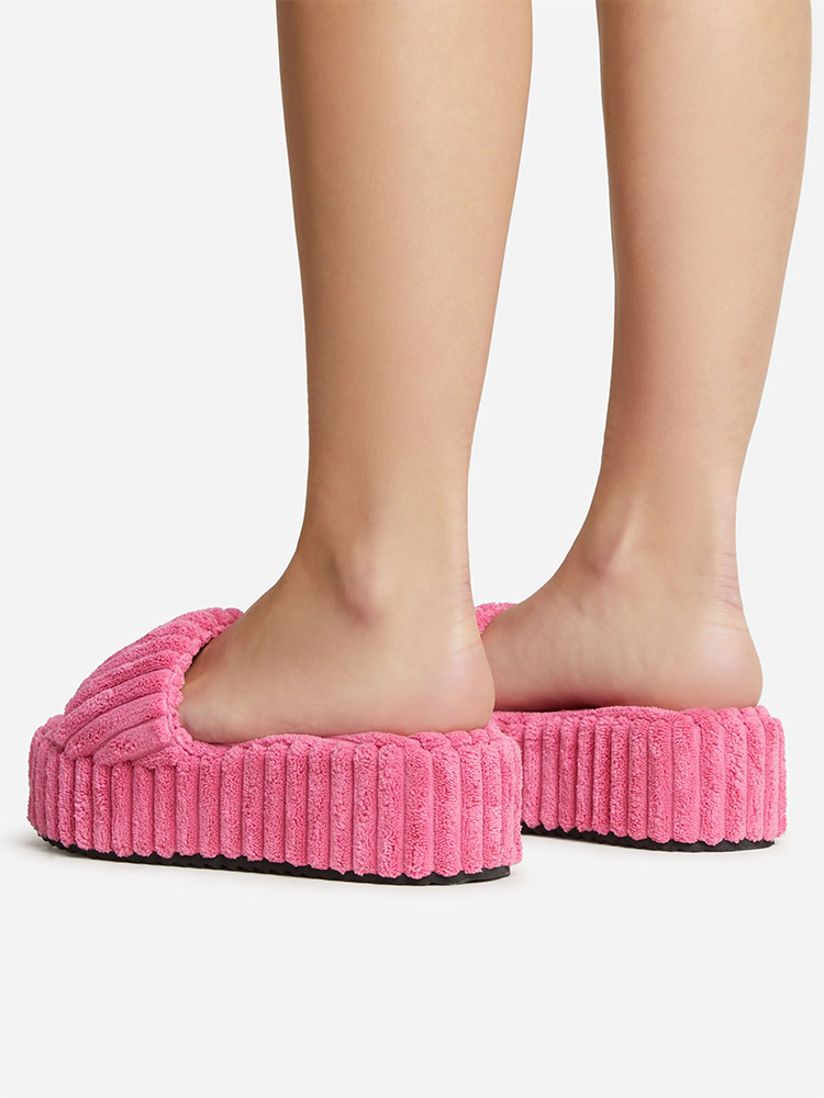 Toweling Platform Slide Pink / 10.5/11