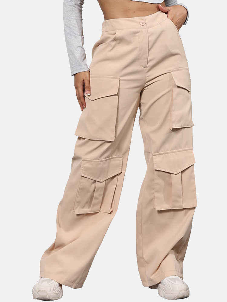 Elastic Waist Cargo Pants Blue / S