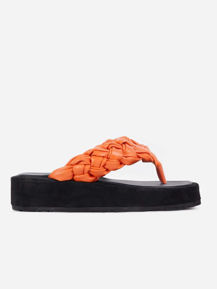 Casual Braided Flip-Flops Sandals Orange / 7.5/8