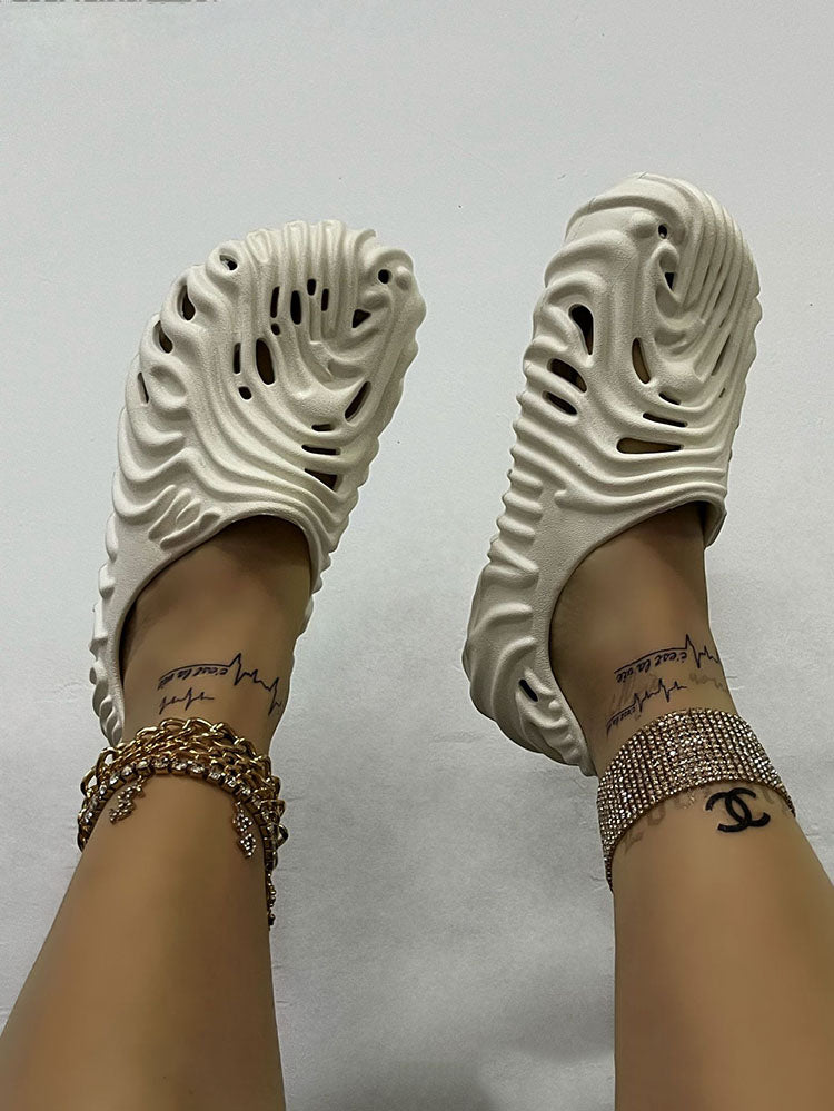 Hollow-Out EVA Sandals White / L