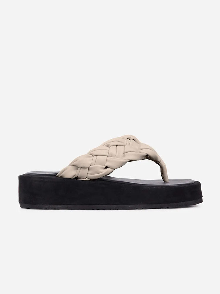 Casual Braided Flip-Flops Sandals Black / 10