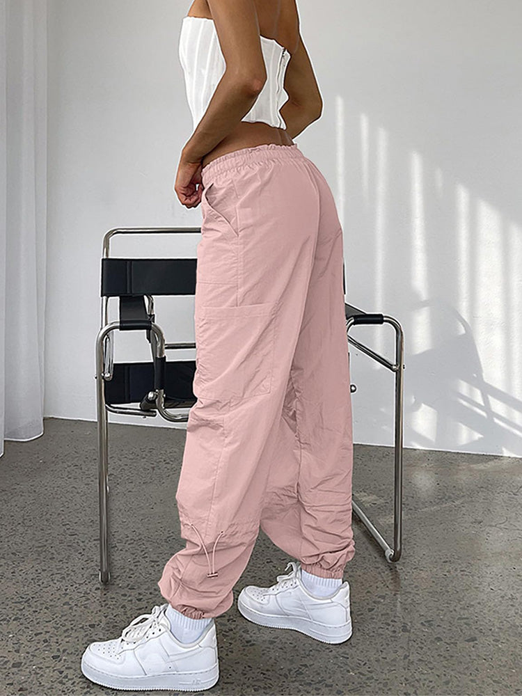 Drawstring Cargo Pants Camel / M
