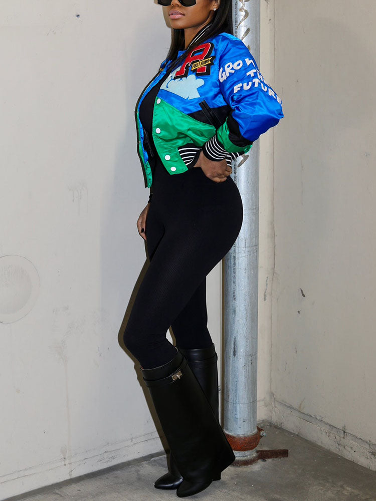 Think Green Always Varsity Jacket Black / M