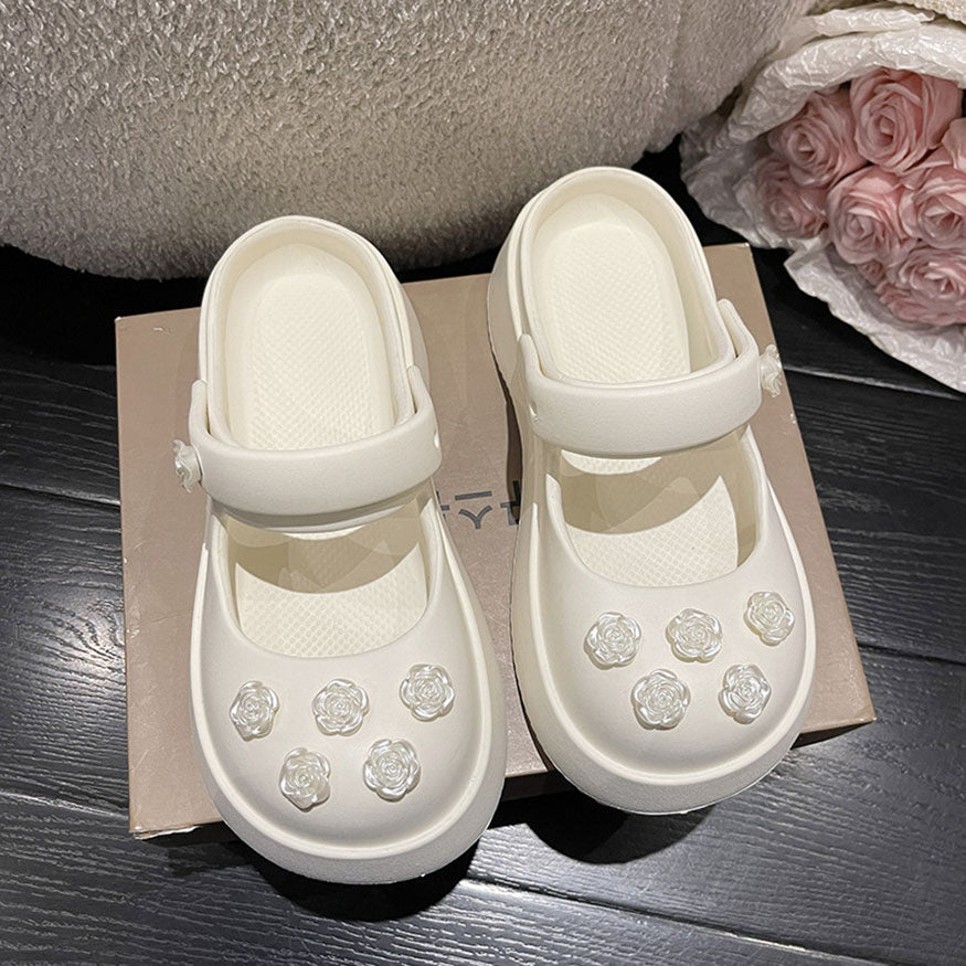 Lolita Rose Decor Mary Jane Shoes White / EU:39-40:US Women's 8-9.5