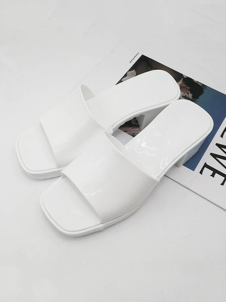 Jelly Chunky Heel Sandals Black / 9/9.5