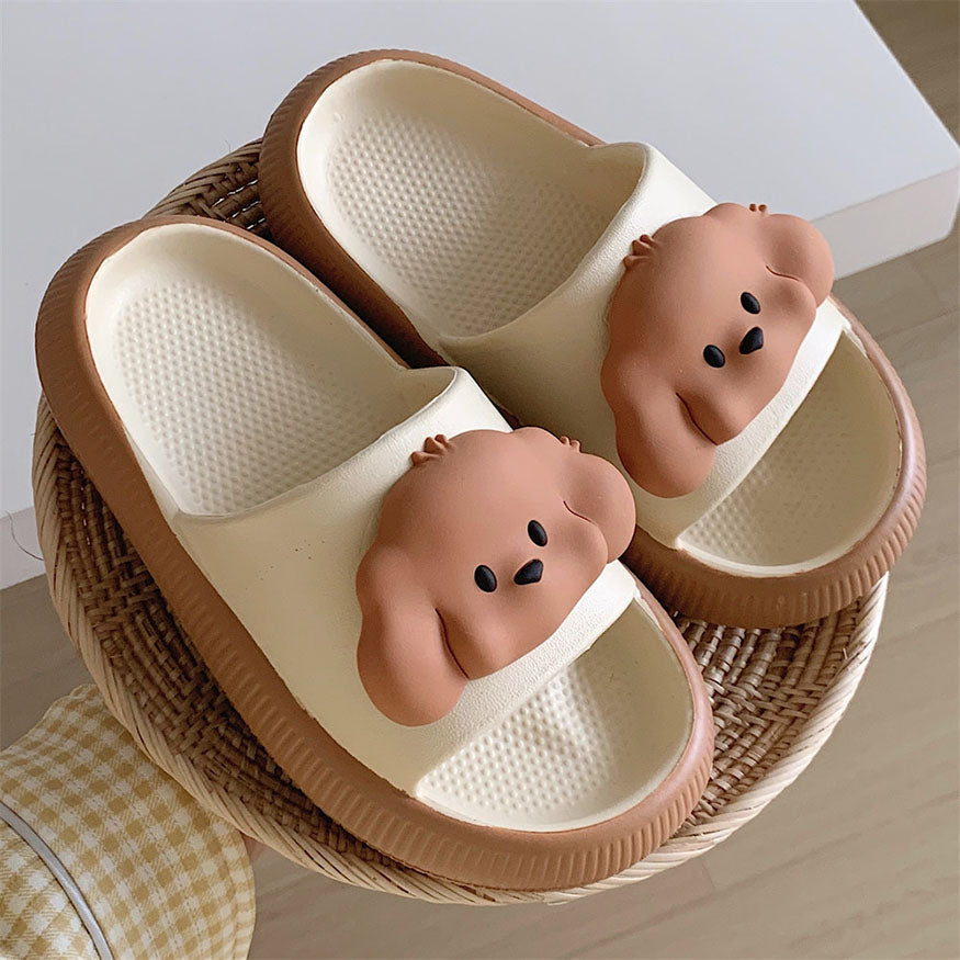 Cute Puppy Shaped Slides White / EU:39-40:US Women's 8-9.5 Men's 5.5-7