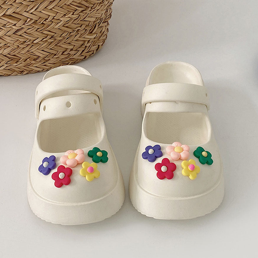 Colorful Flower Decor Beach Shoes White / EU:37-38:US Women's 6-7.5