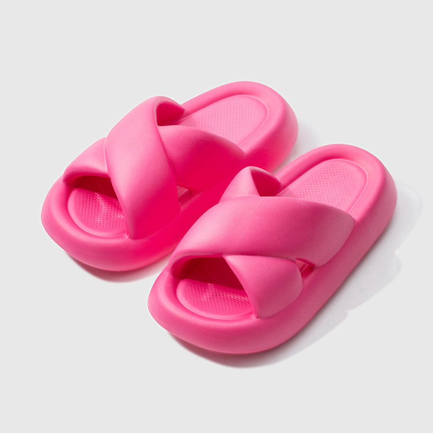 Chunky Platform Cross Slides Rose / EU:35-36:US Women's 4-5.5