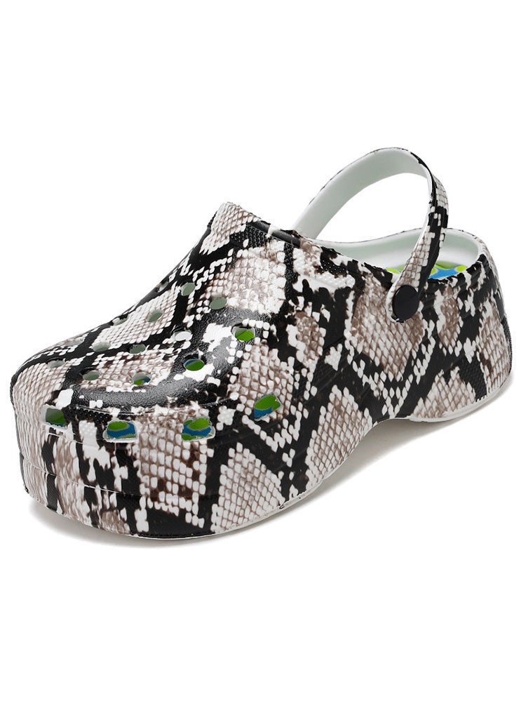 Casual Thick Sole Hole Sandals Leopard / 5/5.5