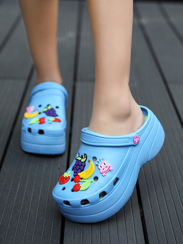 Casual Thick Sole Hole Sandals White / 5/5.5