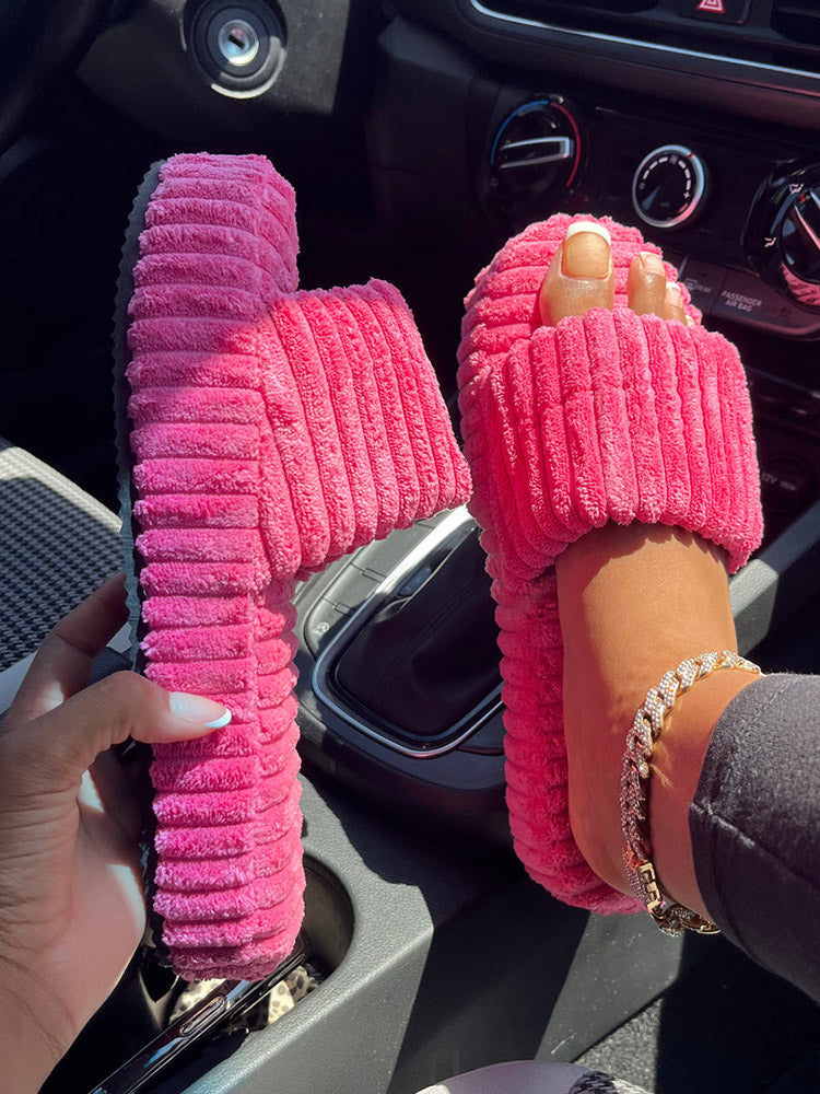 Toweling Platform Slide Pink / 8.5