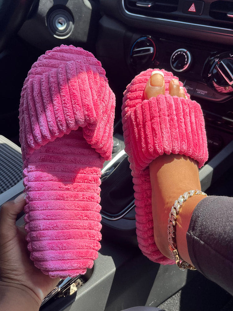 Toweling Platform Slide Pink / 7.5/8