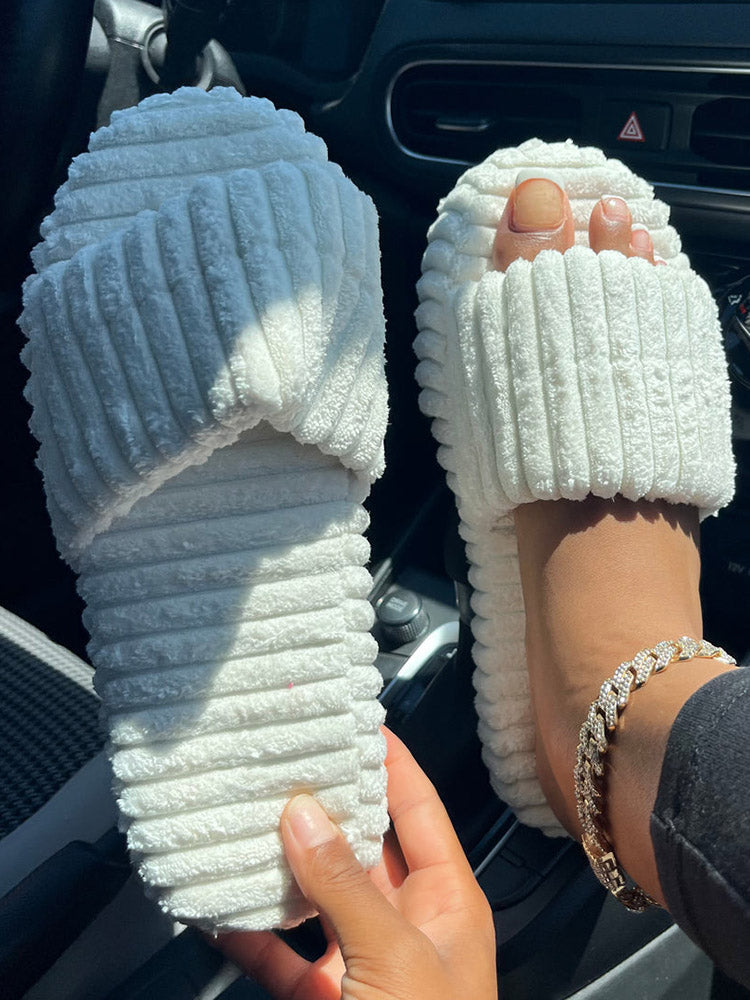 Toweling Platform Slide Khaki / 6