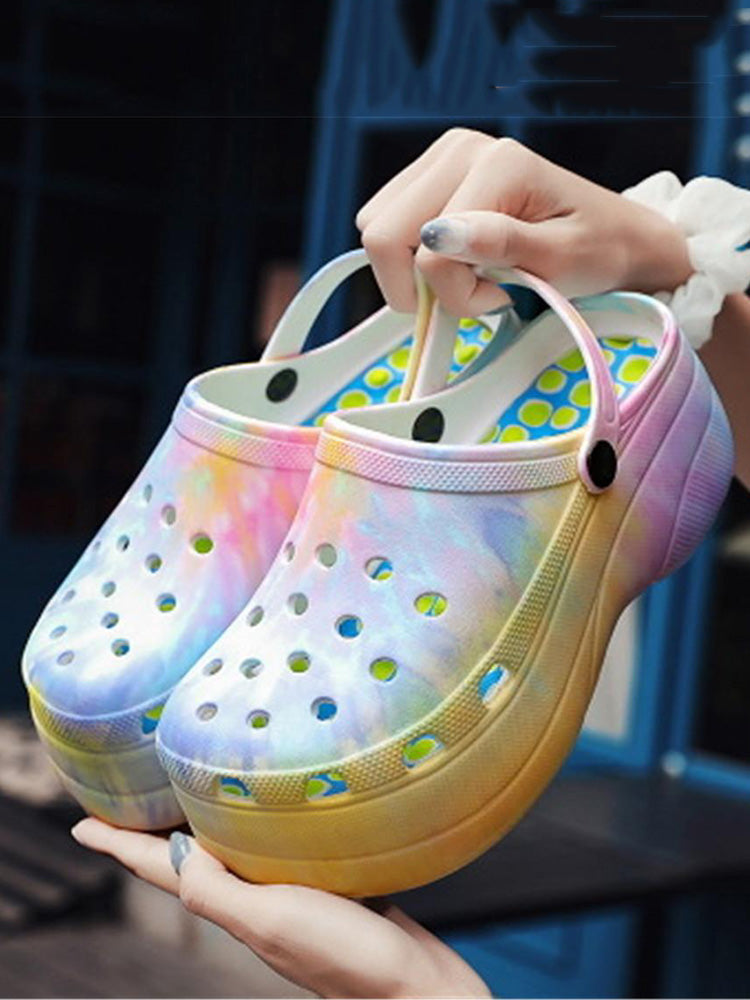 Casual Thick Sole Hole Sandals Light Purple / 9/9.5