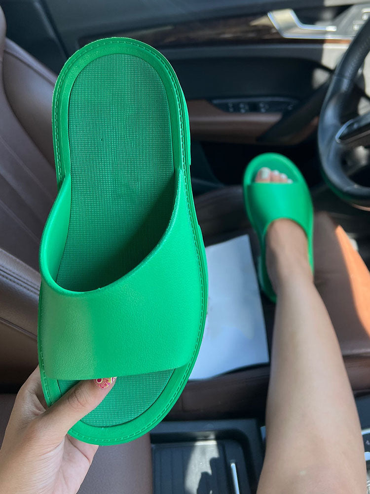 EVA Platform Sandals Green / 5/5.5