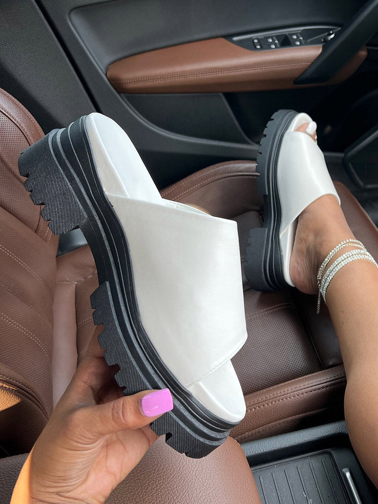 Color Block Chunky Heel Sandals Pink / 7.5/8