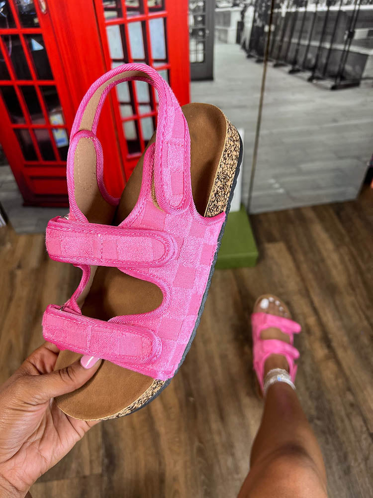 Velcro Flat Sandals Rose / 5/5.5