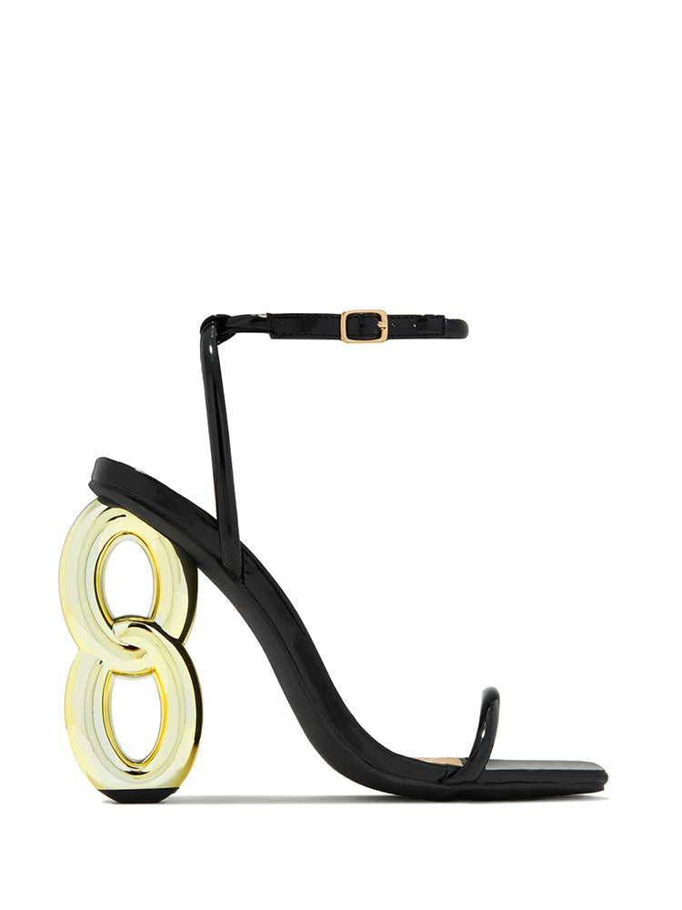 Unique Heel Sandals Silver / 8.5