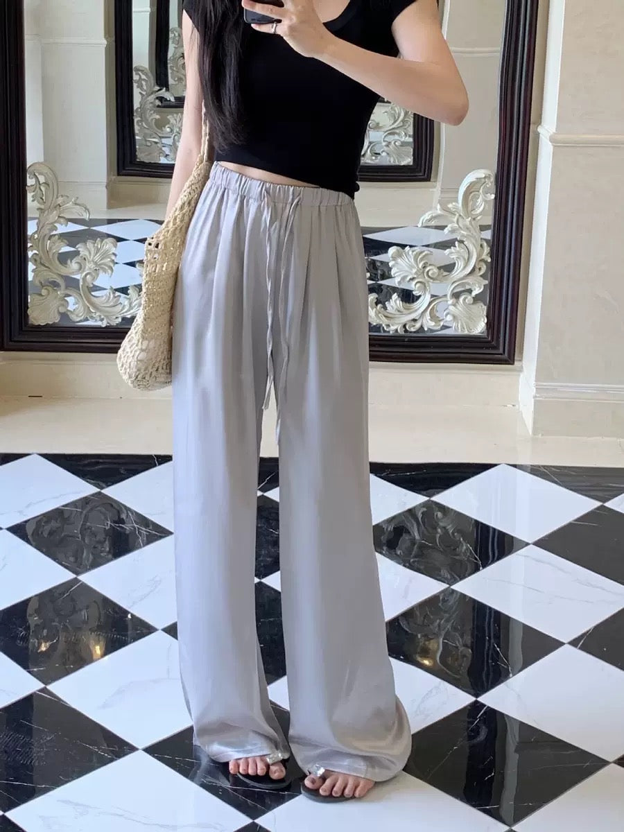 Glossy Drapey Drawstring Pants