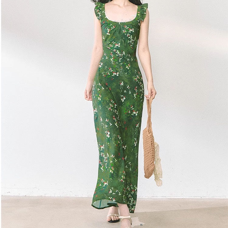 Printed Forest Slim Dresses