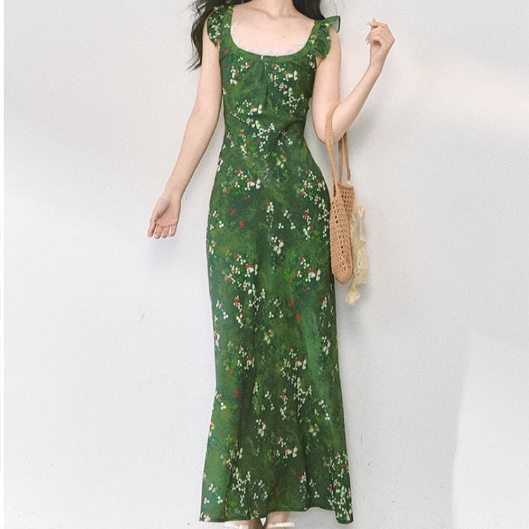 Printed Forest Slim Dresses