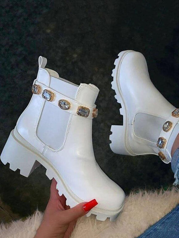 Tie Dye Rhinestone Decor Ankle Boots Multicolor / 6.5/7