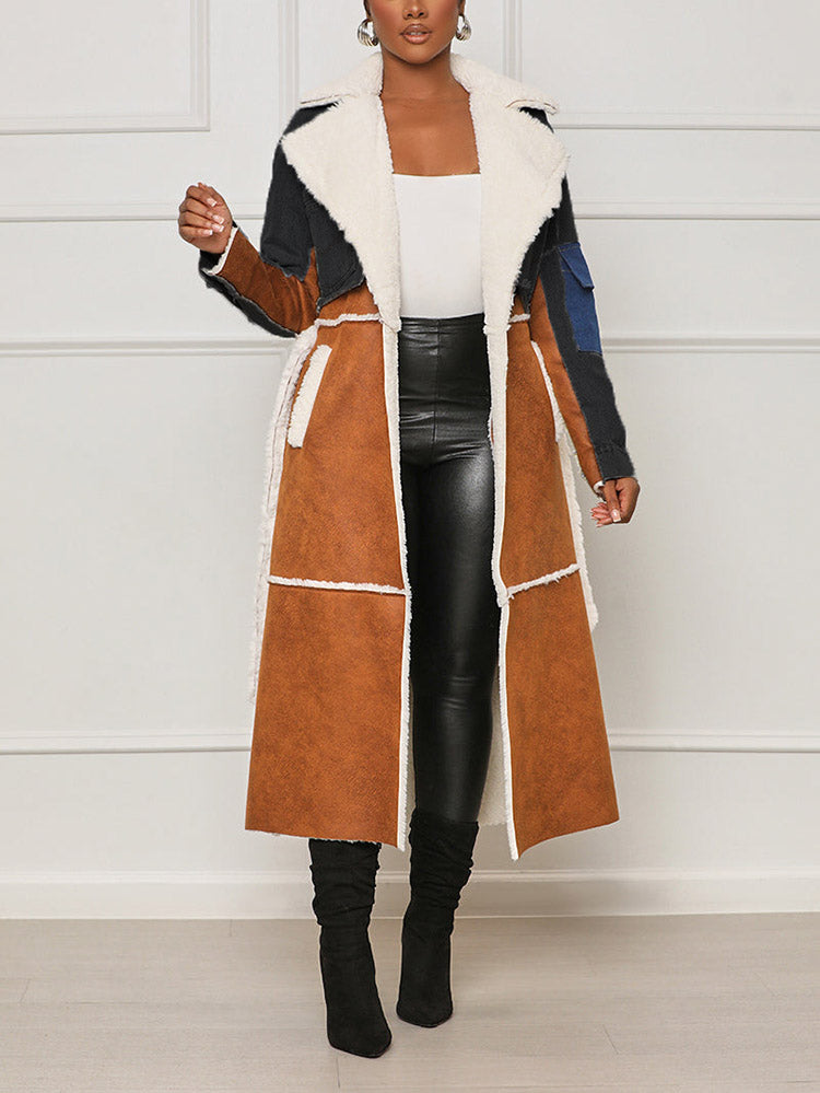 Woolen Denim Trench Coat Green / L